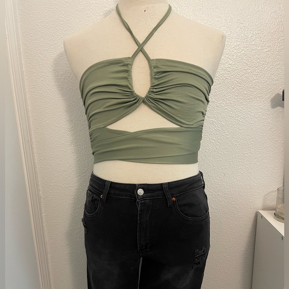 Green Halter top from SHEIN